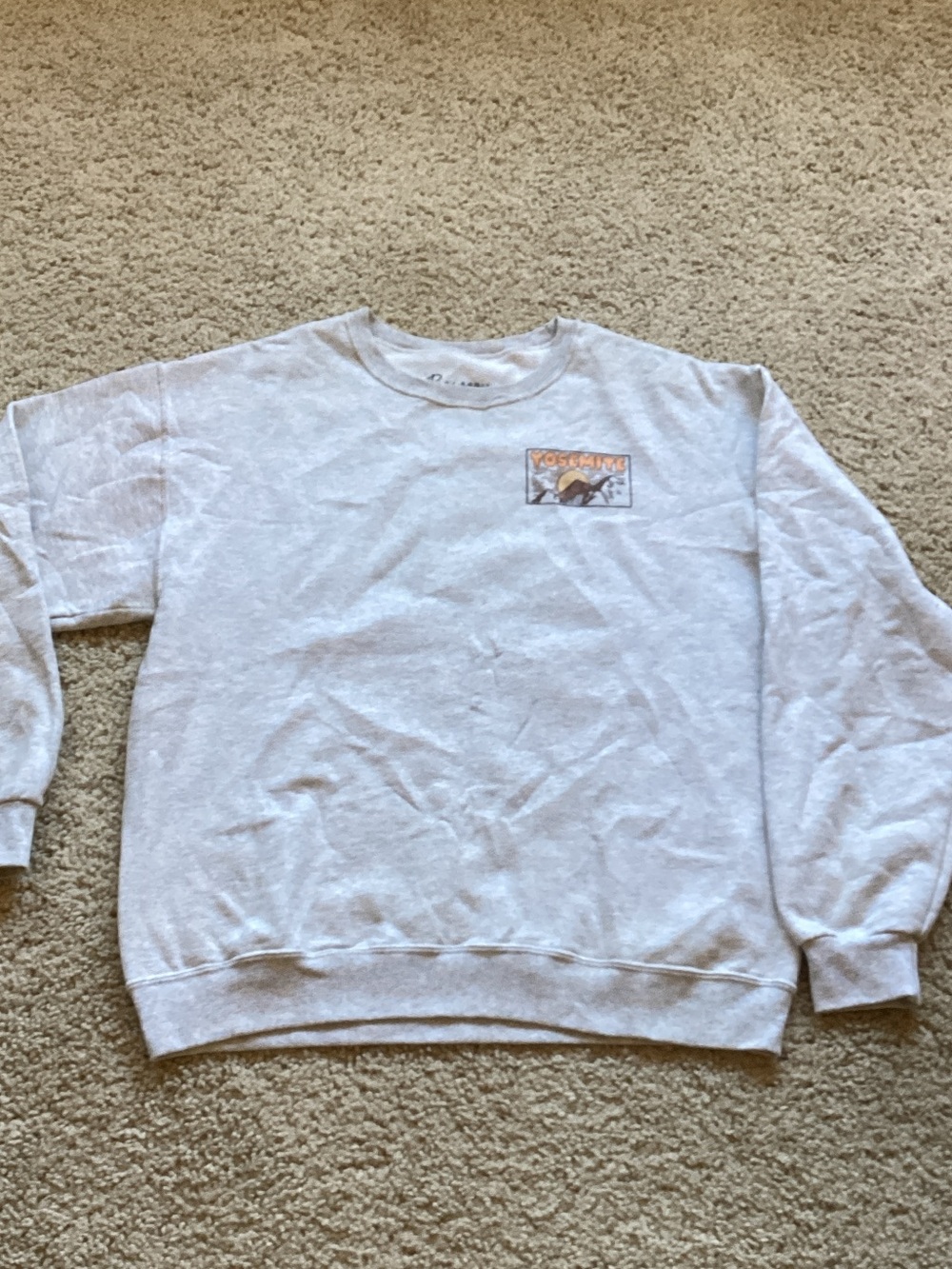 Light Gray Crewneck Sweatshirt with Yosemite Patch
